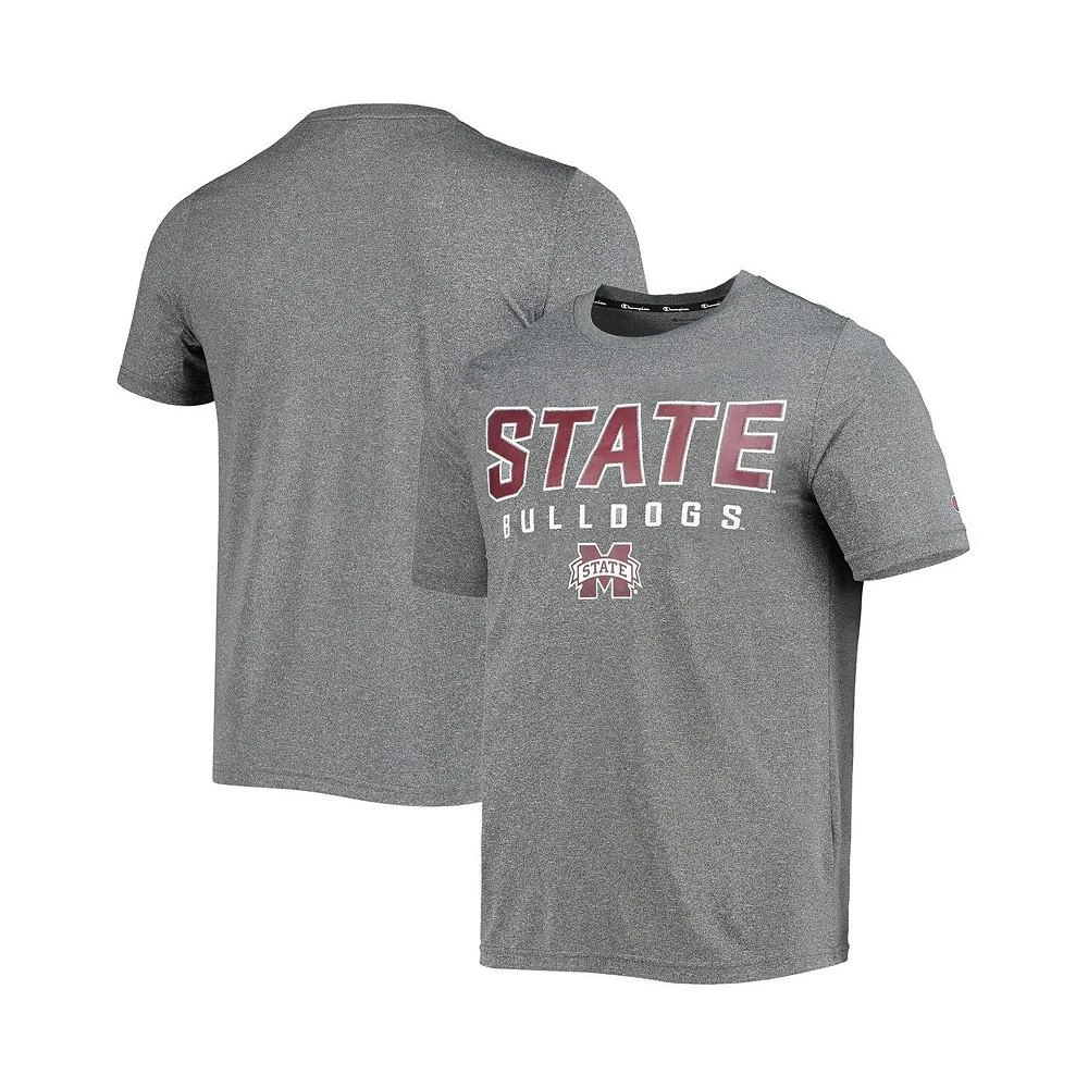 商品CHAMPION|Men's Gray Mississippi State Bulldogs Stack T-shirt,价格¥225,第1张图片