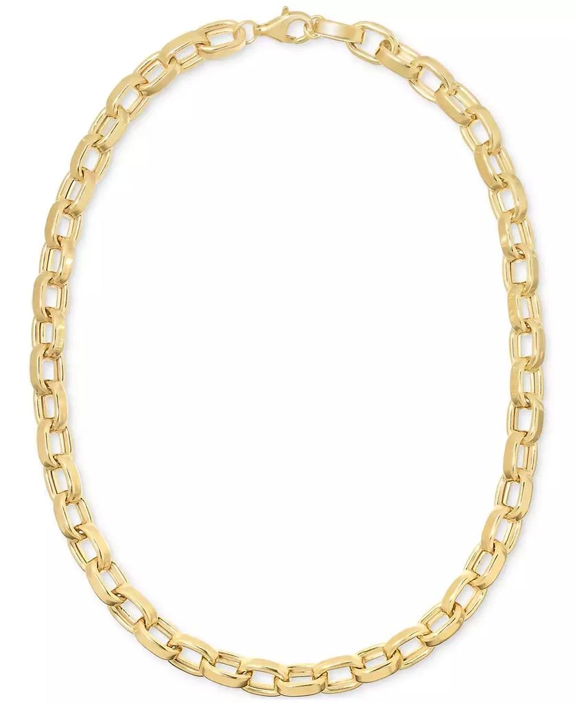 商品Macy's|Polished Rolo Link Bracelet in 14k Gold Over Sterling Silver Made in Italy,价格¥1484,第3张图片详细描述