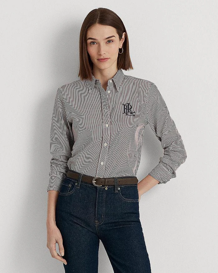 商品Ralph Lauren|Cotton Long Sleeve Embroidered Logo Shirt,价格¥525,第4张图片详细描述