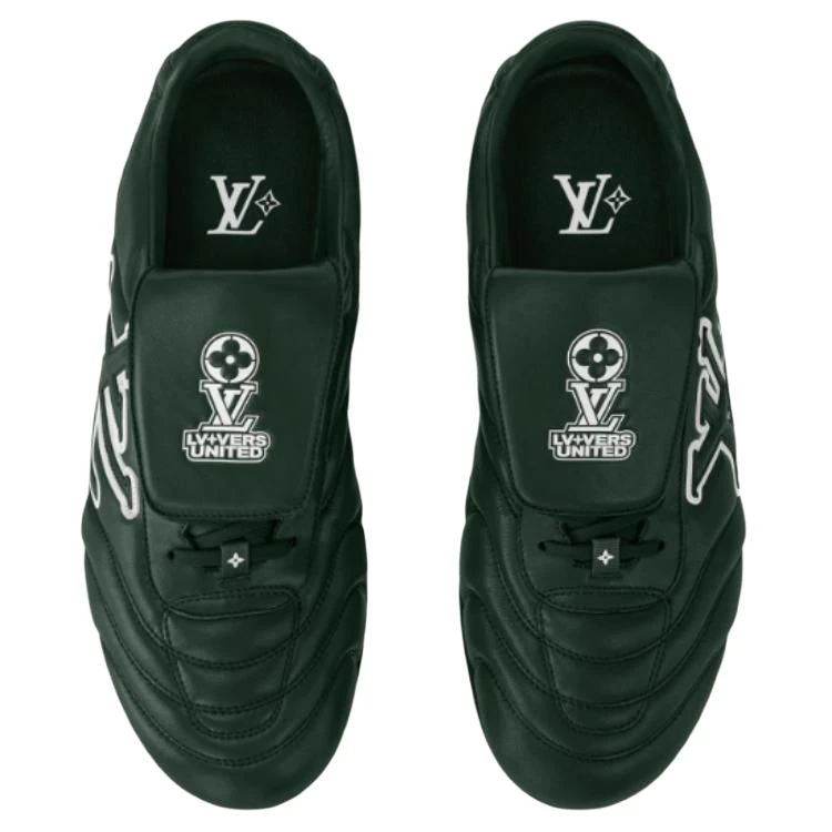 商品[国内直发] Louis Vuitton|LV Footprint Soccer 2025春夏男士系列 足球鞋 小牛皮 圆头系带 低帮 生活休闲鞋 男款 绿色,价格¥19748,第5张图片详细描述