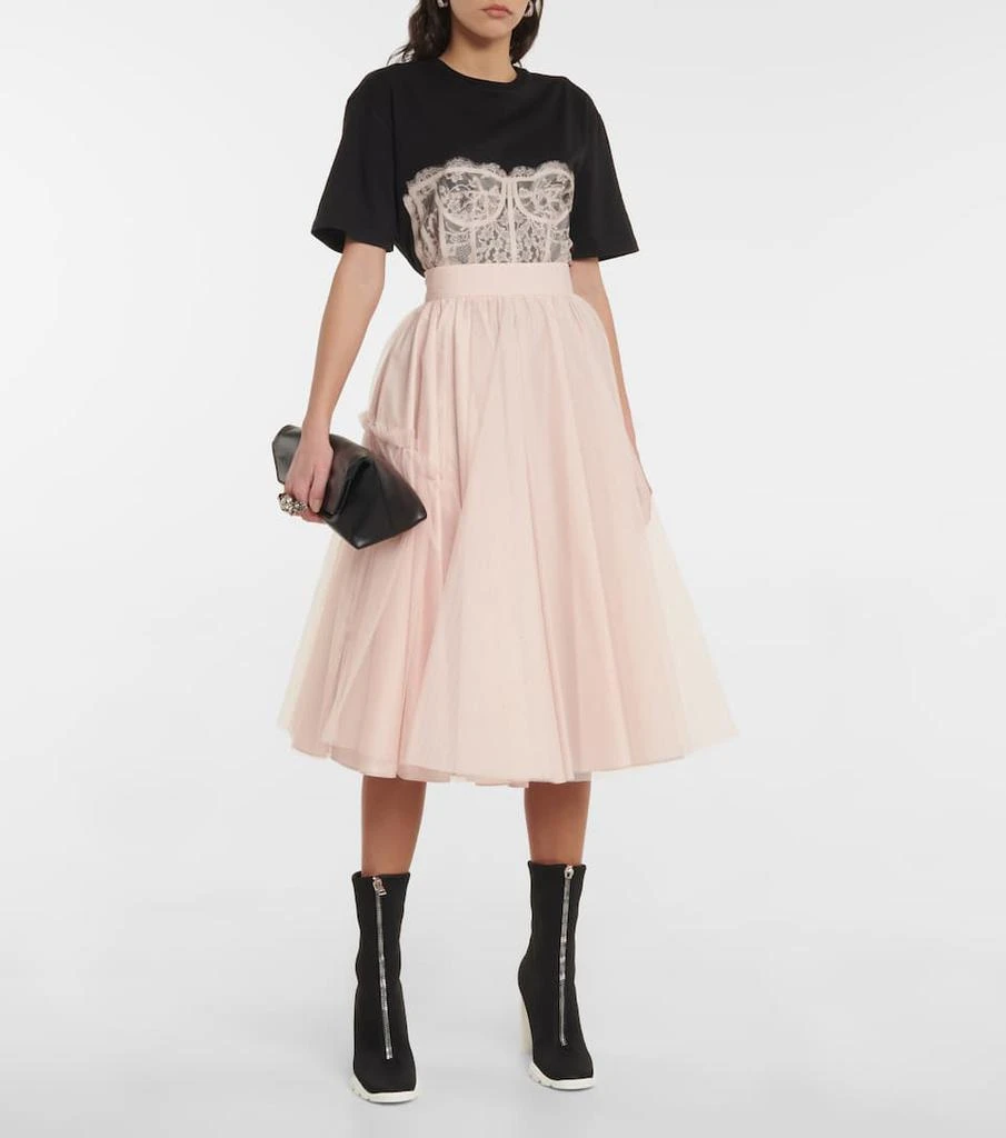 商品Alexander McQueen|Slim Tread拉链潜水服面料袜式靴子,价格¥9293,第2张图片详细描述