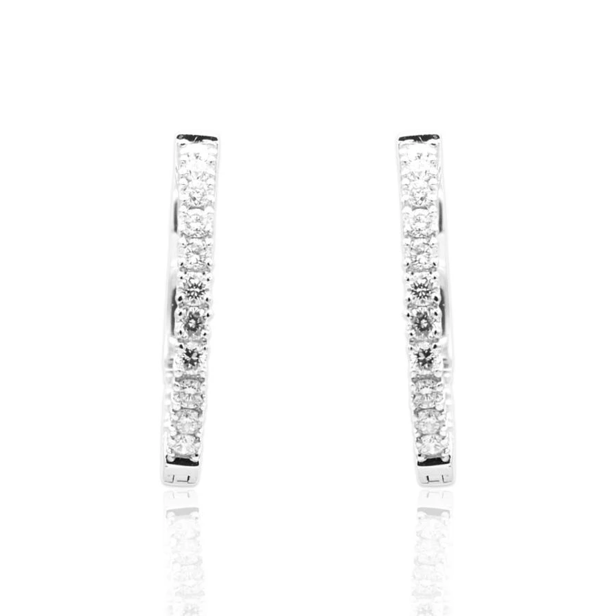 商品Tresorra|Tresorra 18K White Gold Diamond Hoop Earrings,价格¥7277,第1张图片