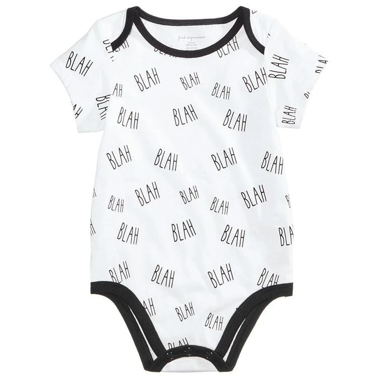 商品First Impressions|Blah-Print Cotton Bodysuit, Baby Boys & Girls, Created for Macy's,价格¥29,第1张图片