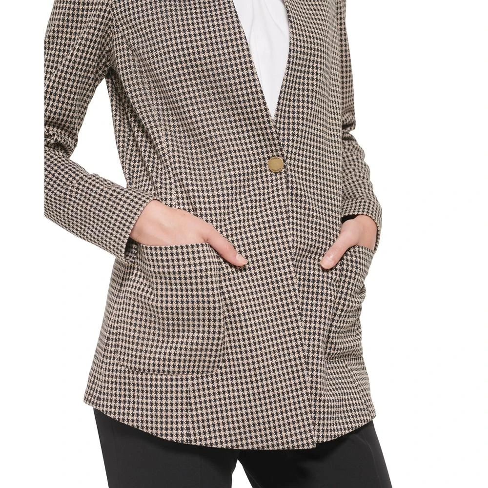 商品Tommy Hilfiger|Women's Snap-Front Houndstooth Jacket,价格¥413,第4张图片详细描述