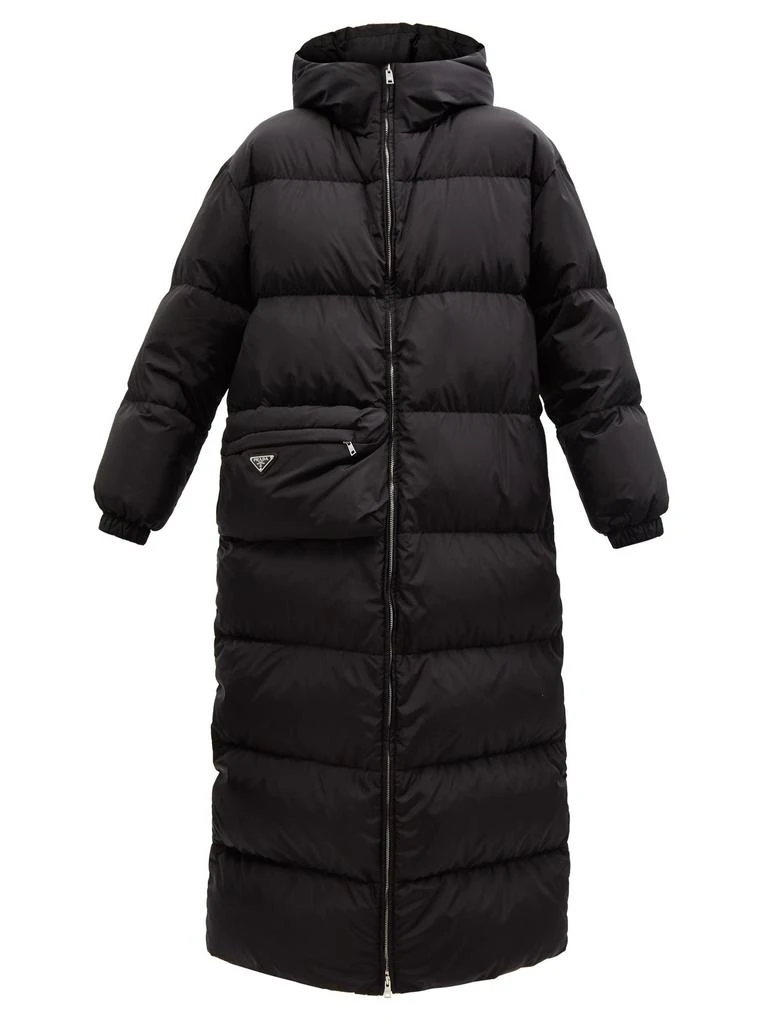 商品Prada|Hooded asymmetric recycled-fibre down coat,价格¥18850,第1张图片