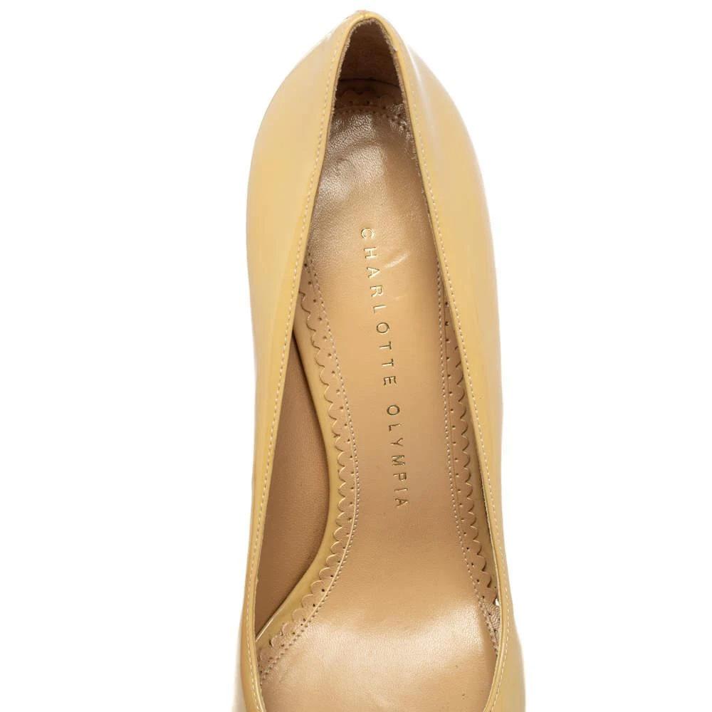Charlotte Olympia Light Yellow Patent Leather Debbie Platform Pumps Size 38 商品