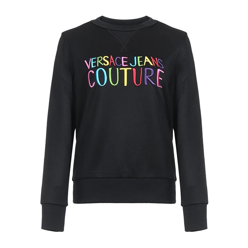 VERSACE JEANS 女士黑色长袖卫衣运动衫 B6HVB70G-30325-899 商品