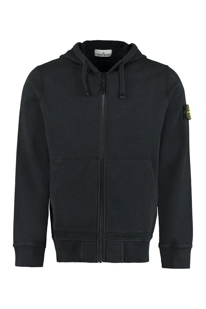 商品Stone Island|Stone Island Logo Patch Zipped Hoodie,价格¥2053,第1张图片