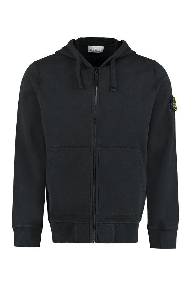 商品Stone Island|Stone Island Logo Patch Zipped Hoodie,价格¥2154-¥2313,第1张图片