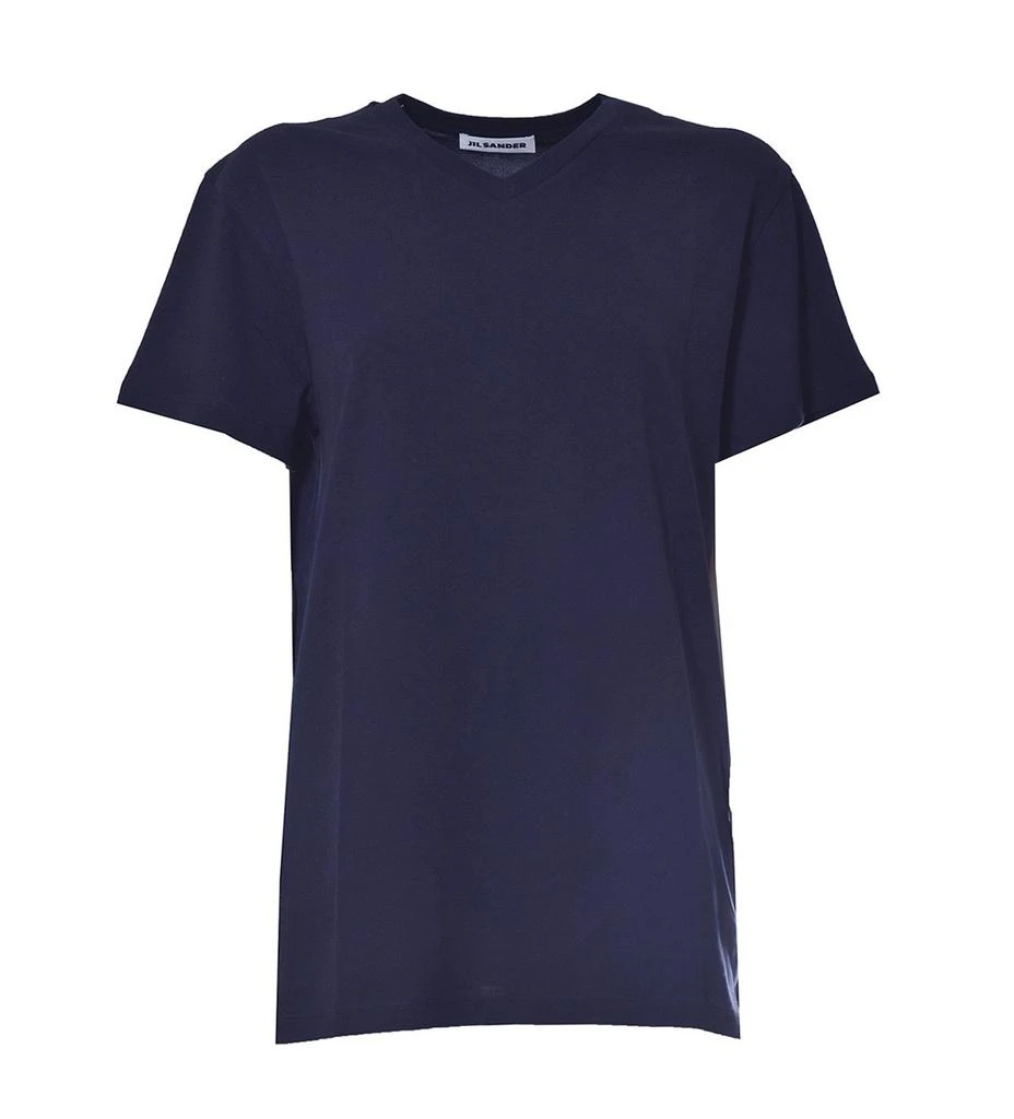 商品Jil Sander|Jil Sander V-Neck Straight Hem T-Shirt,价格¥727,第1张图片