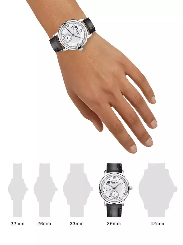 商品MontBlanc|Star Legacy Stainless Steel &amp; Alligator Strap Moonphase &amp; Date Watch,价格¥33570,第2张图片详细描述