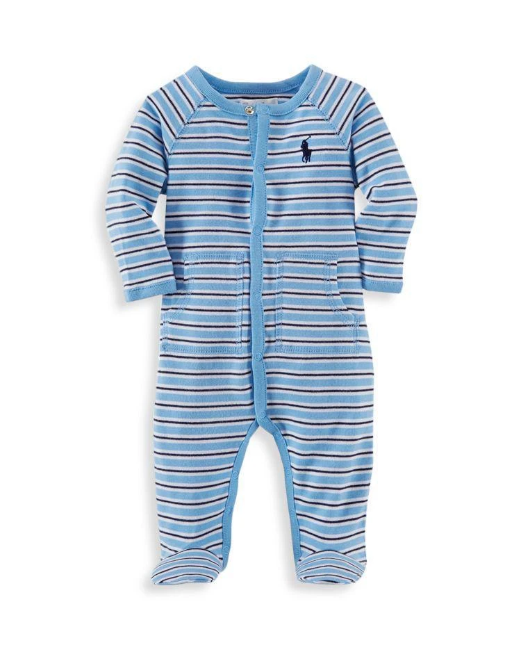 商品Ralph Lauren|男婴Boys' Interlock Stripe Footie - Baby,价格¥221,第1张图片