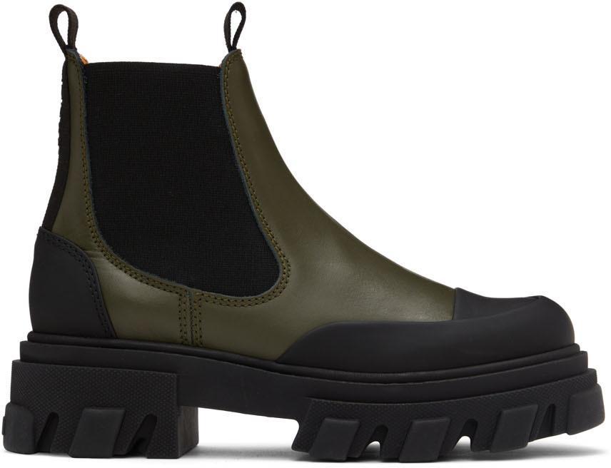 商品Ganni|Green Low Chelsea Boots,价格¥2155,第1张图片