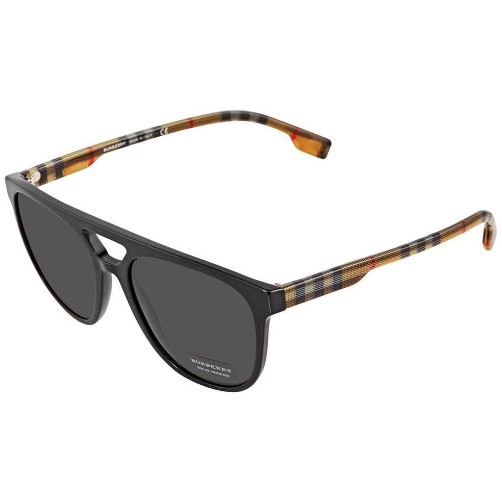 商品Burberry|Burberry Grey Aviator Mens Sunglasses BE4302 300187 56,价格¥759,第1张图片