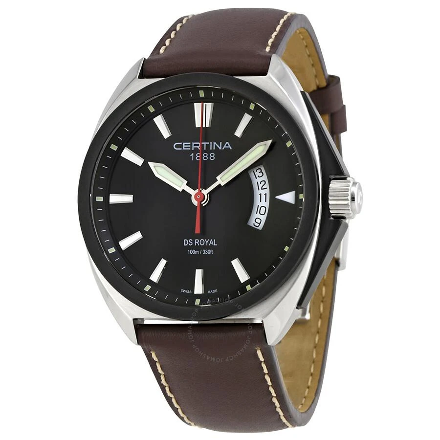 商品Certina|DS Royal Black Dial Men's Brown Leather Watch C010.410.16.051.00,价格¥1412,第1张图片