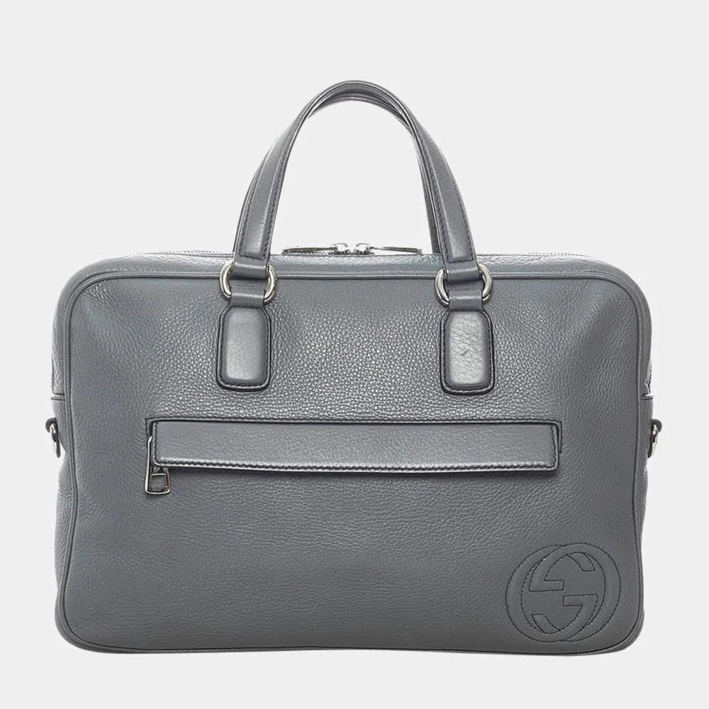 商品[二手商品] Gucci|Gucci Grey Leather Soho Business Briefcase Bag,价格¥5901,第1张图片