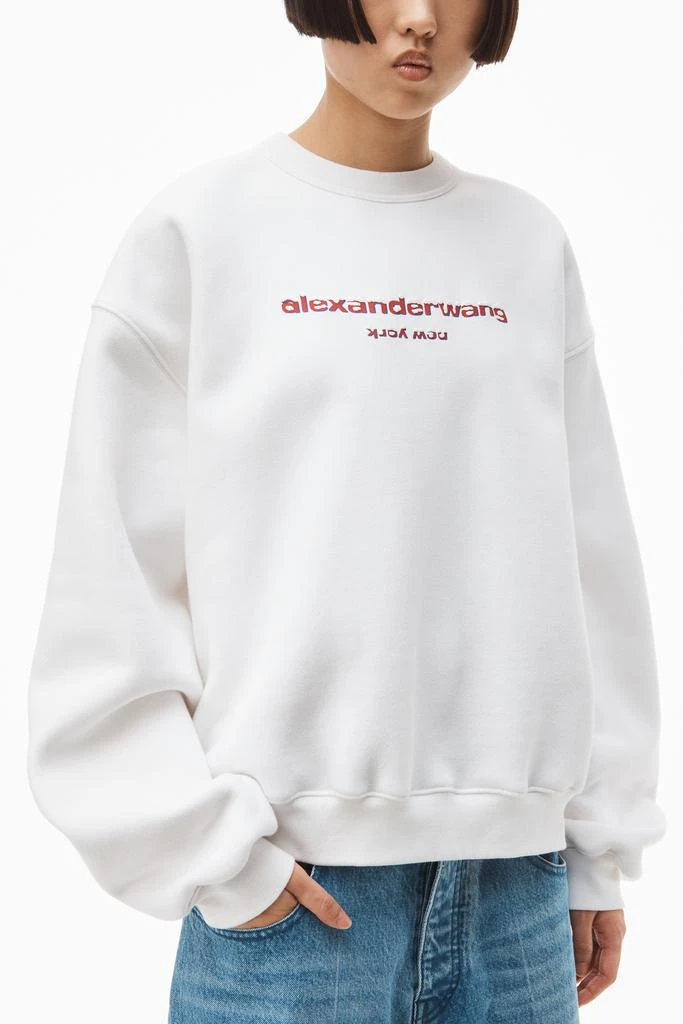 商品Alexander Wang|LOGO CREWNECK SWEATSHIRT IN DENSE FLEECE,价格¥1417,第5张图片详细描述