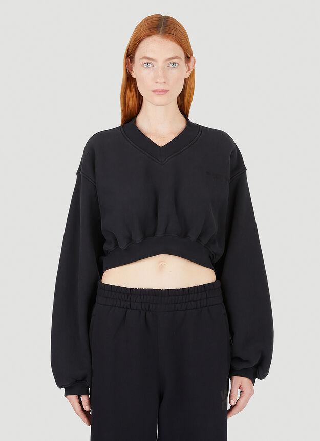商品Alexander Wang|Cropped Sweatshirt in Black,价格¥2590,第1张图片