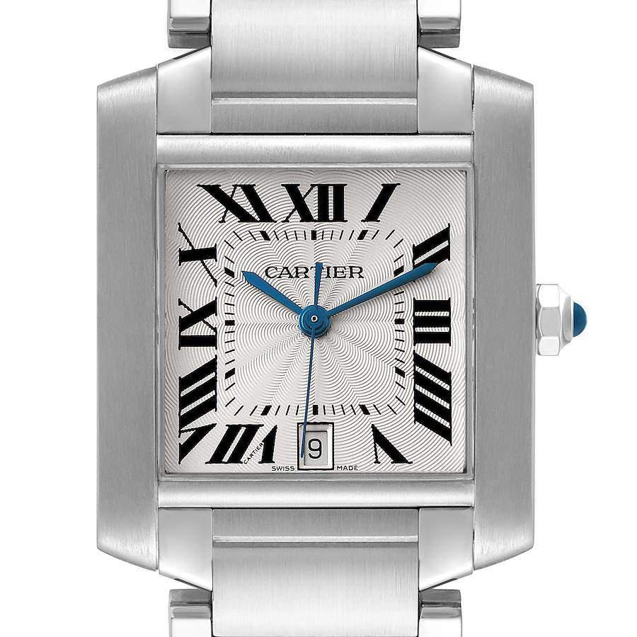 Cartier Silver Stainless Steel Tank Francaise W51002Q3 Automatic Men's Wristwatch 28 mm商品第6张图片规格展示