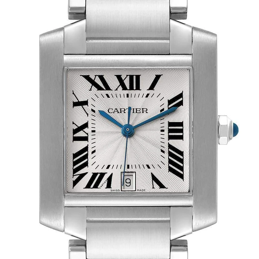 Cartier Silver Stainless Steel Tank Francaise W51002Q3 Automatic Men's Wristwatch 28 mm 商品