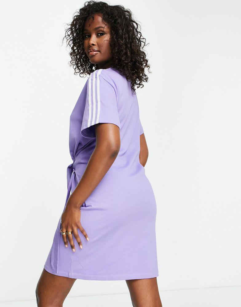 商品Adidas|adidas Originals t-shirt dress with tie detail in lilac,价格¥301,第6张图片详细描述