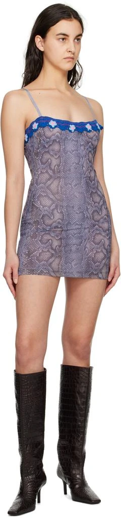 商品Danielle Guizio|Blue Printed Minidress,价格¥752,第4张图片详细描述
