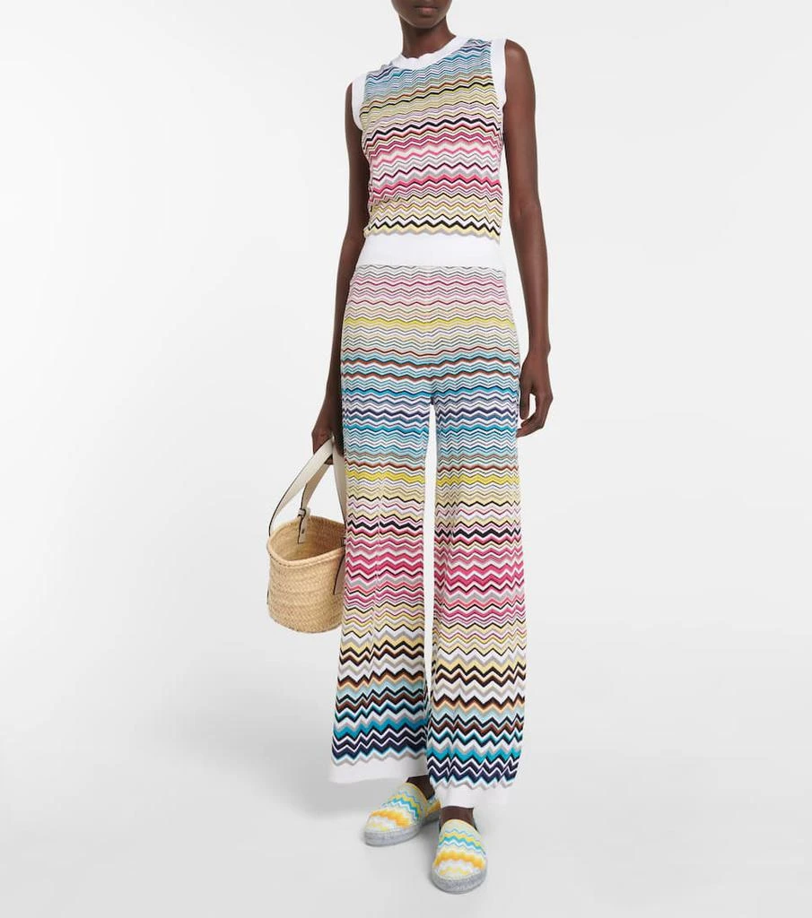 商品Missoni|锯齿图案针织棉质混纺背心,价格¥5266,第2张图片详细描述