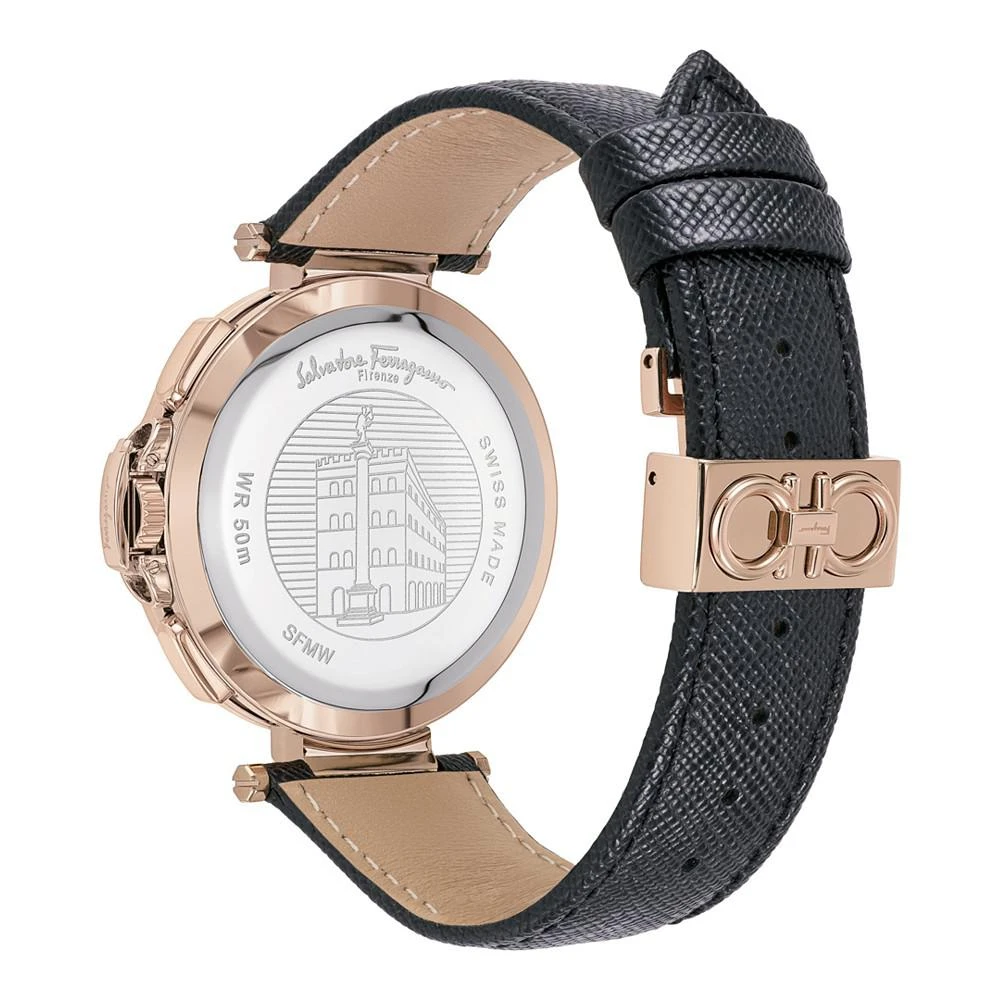 商品Salvatore Ferragamo|Women's Swiss Chronograph Legacy Black Leather Strap Watch 40mm,价格¥7011,第3张图片详细描述