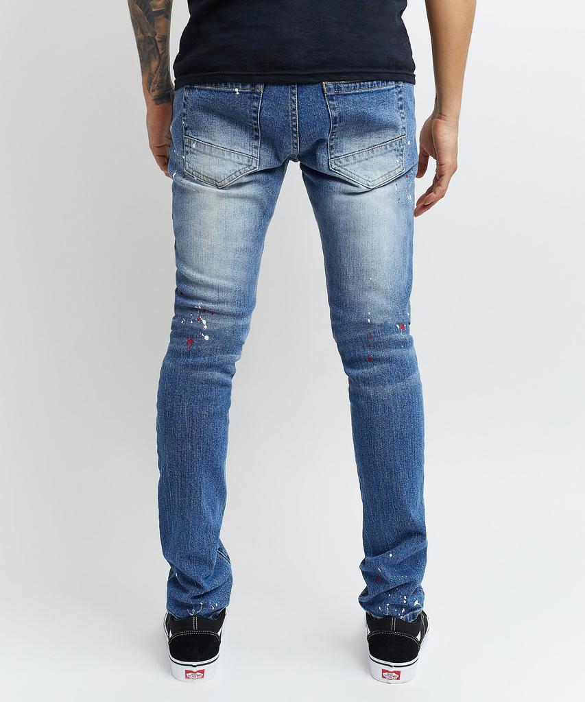 Vincent Ripped Red Patched Slim Fit Denim Jeans商品第6张图片规格展示