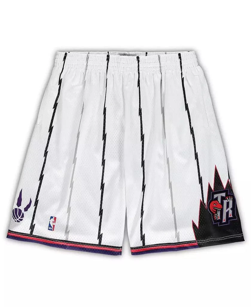 商品Mitchell & Ness|Men's Mitchell Ness White Toronto Raptors Big Tall Hardwood Classics Team Swingman Shorts,价格¥509,第2张图片详细描述