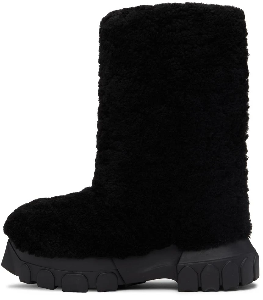 商品Rick Owens|Black Shearling Lunar Tractor Boots,价格¥6713,第3张图片详细描述