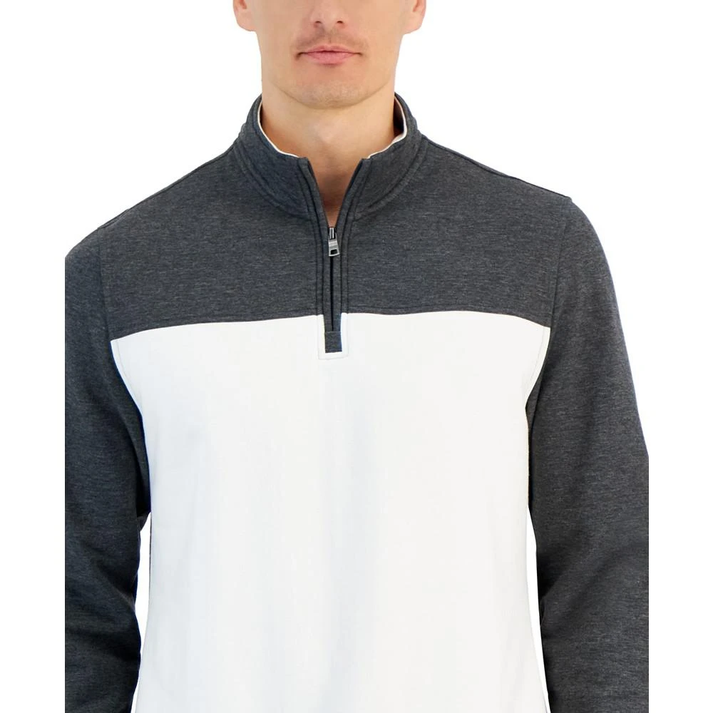 商品Club Room|Men's Colorblocked Quarter-Zip Fleece Sweater, Created for Macy's,价格¥326,第3张图片详细描述