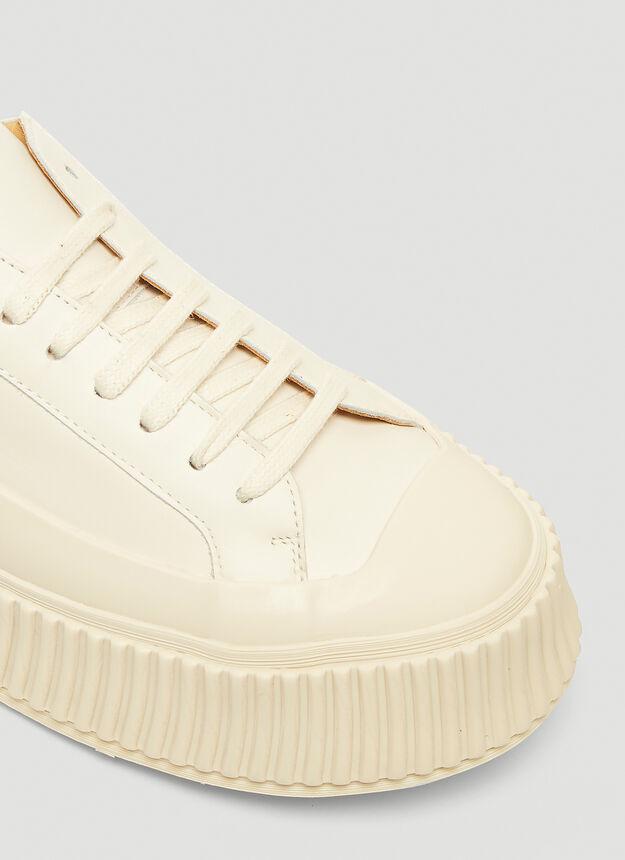 Ribbed-Sole Sneakers in White商品第5张图片规格展示