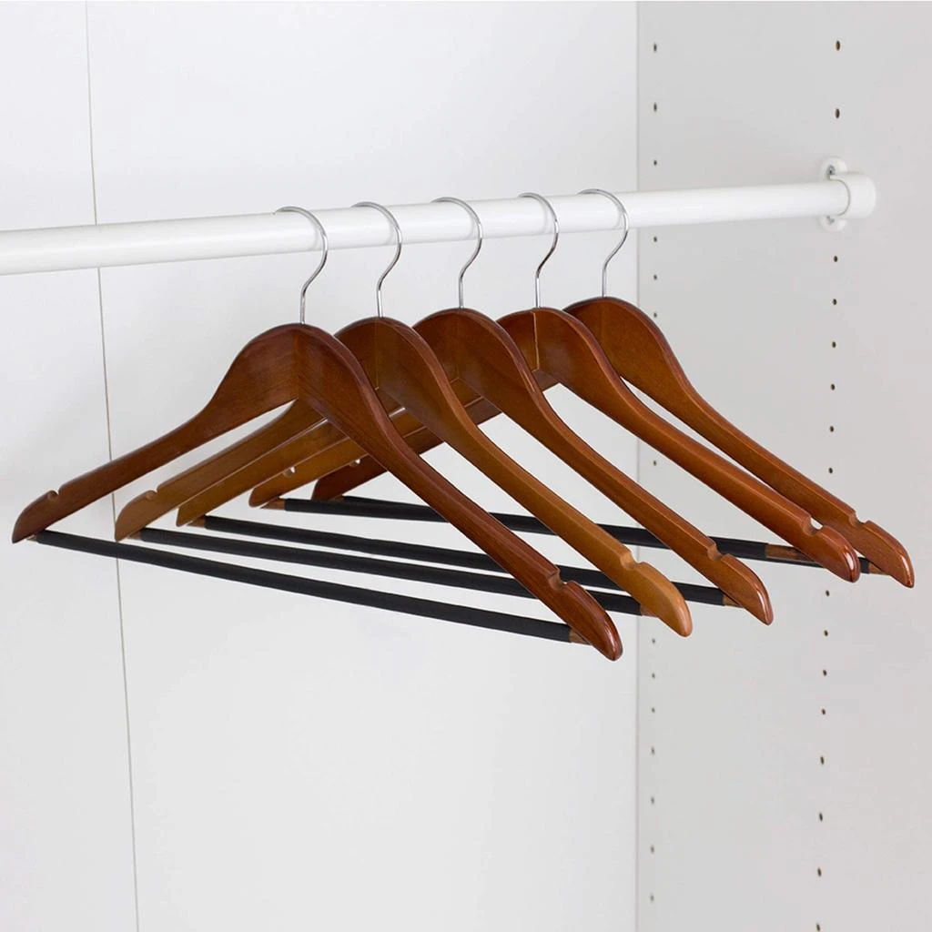 商品Home Basics|Home Basics Non-Slip Wood Hanger, (Pack of 5), Oak,价格¥139,第2张图片详细描述