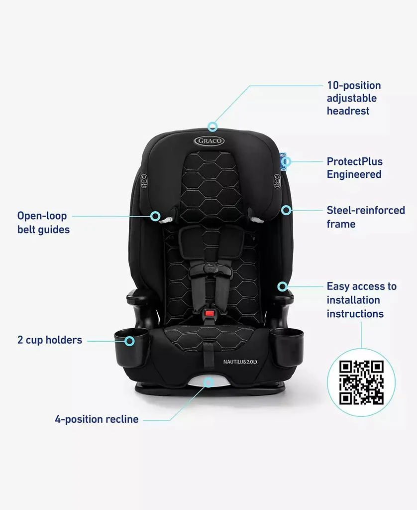 商品Graco|Nautilus® 2.0 LX ft. InRight™ LATCH Booster Car Seat,价格¥1690,第2张图片详细描述
