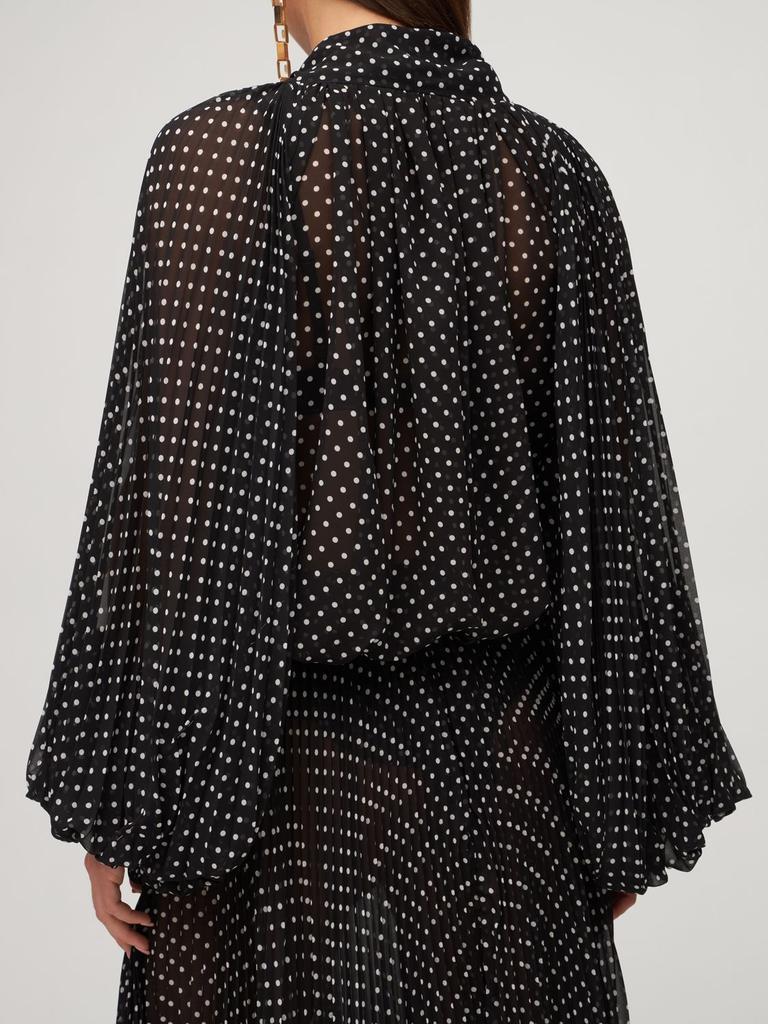 商品PRABAL GURUNG|Polka Dots Georgette Shirt W/ Bow,价格¥10380,第4张图片详细描述