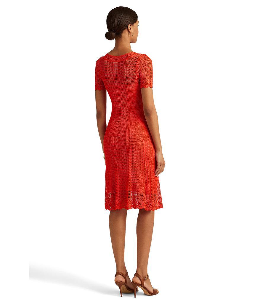 商品Ralph Lauren|Pointelle Short Sleeve Dress,价格¥978,第4张图片详细描述