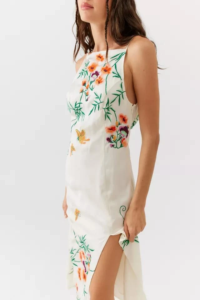 商品Urban Outfitters|UO Phoenix Embroidered Midi Dress,价格¥224,第3张图片详细描述