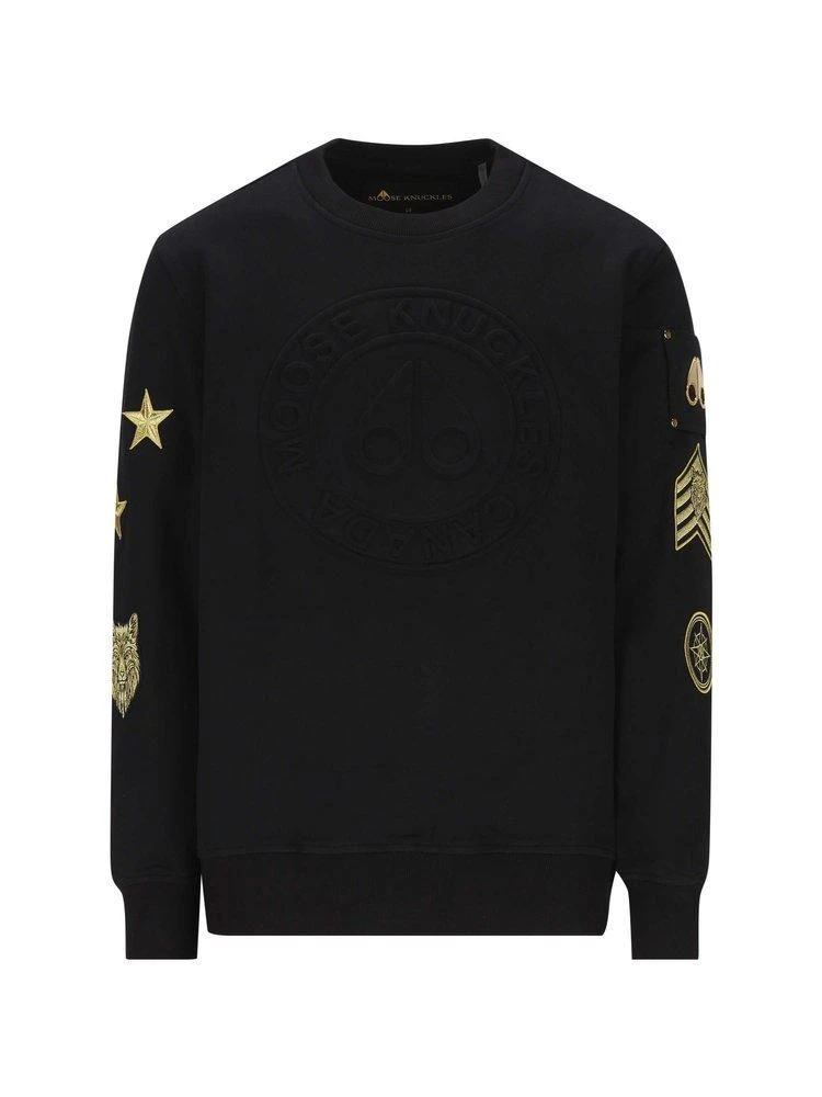 商品Moose Knuckles|Moose Knuckles Montrose Embossed Logo Sweatshirt,价格¥2601,第1张图片