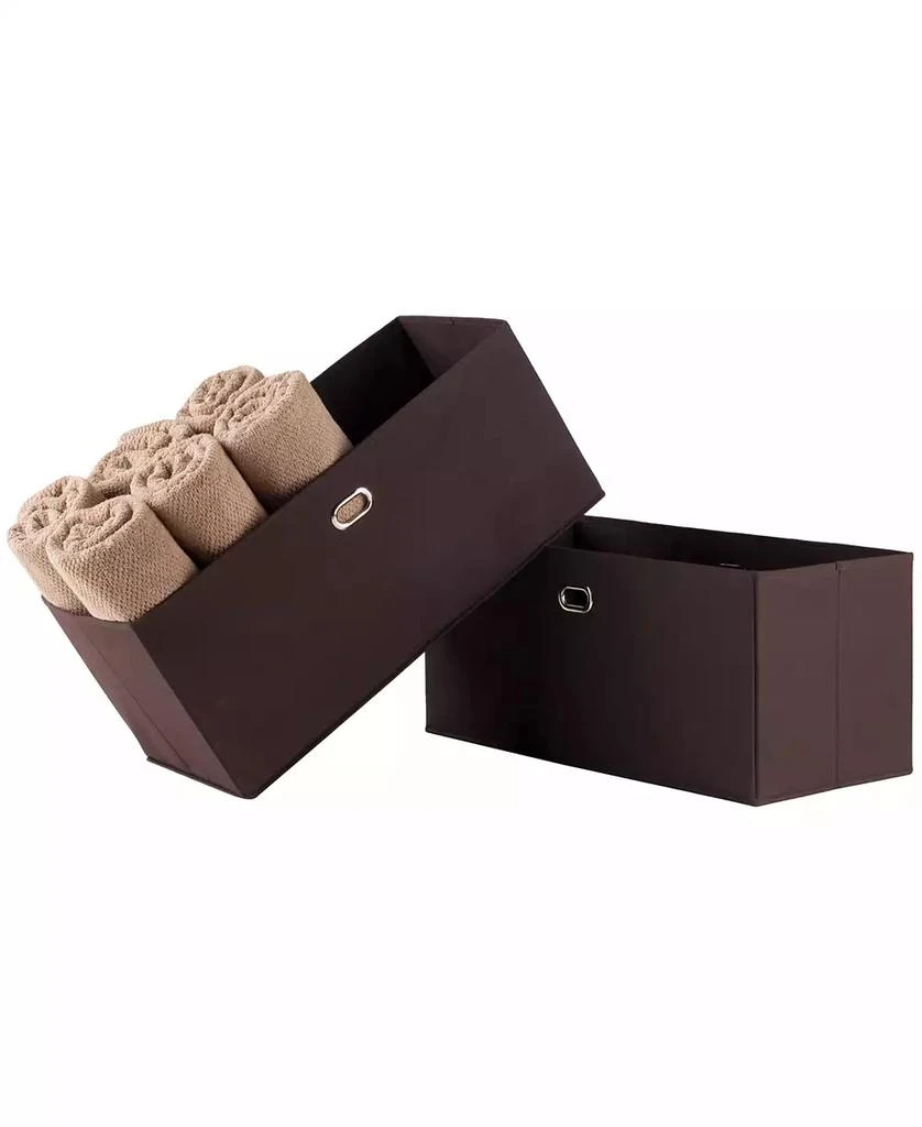 商品Winsome|Torino 2-Pc Set Folding Fabric Baskets Chocolate,价格¥358,第3张图片详细描述