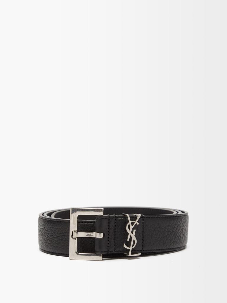 商品Yves Saint Laurent|YSL-plaque grained-leather belt,价格¥3144,第1张图片