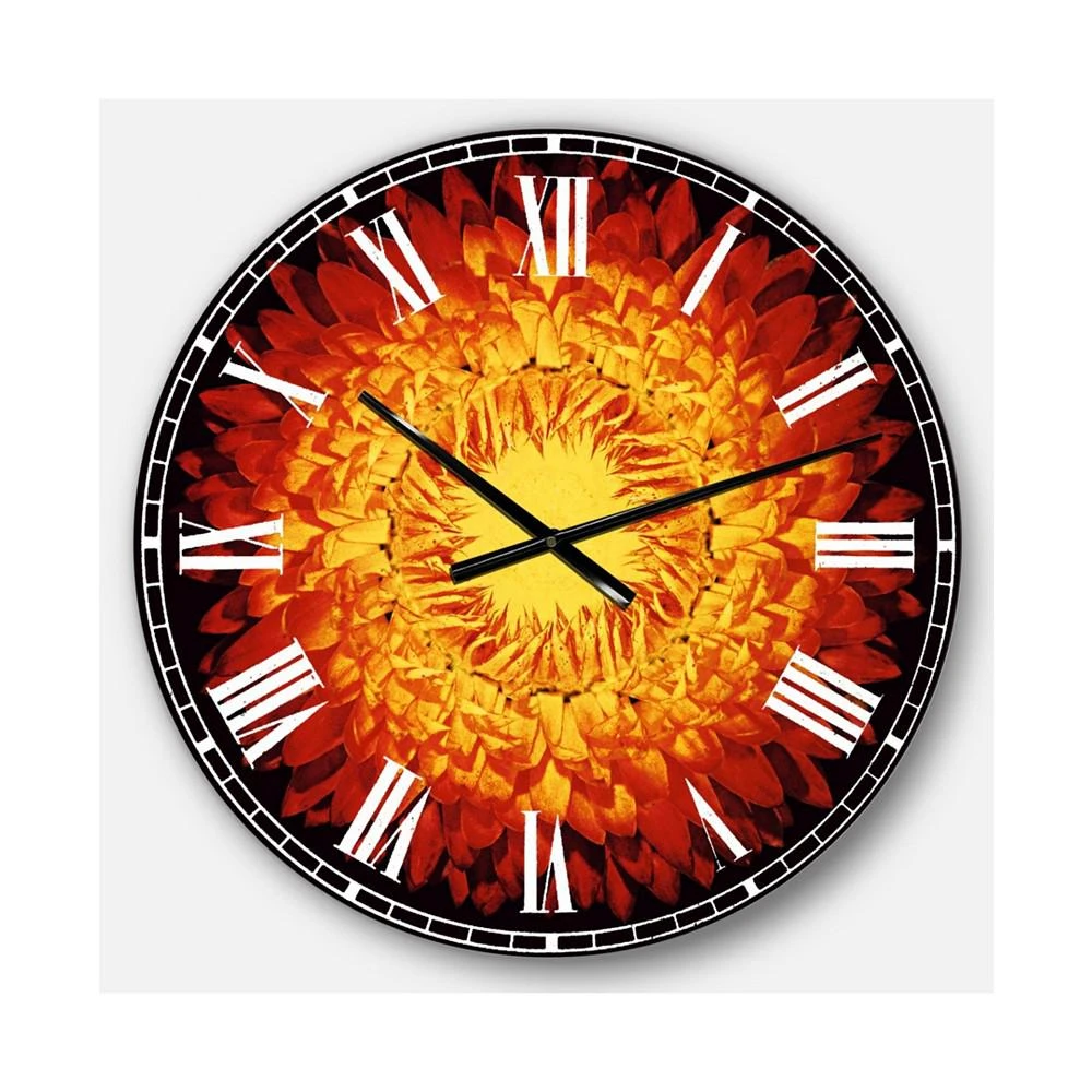 商品Design Art|Designart Oversized Floral Round Metal Wall Clock,价格¥1226,第1张图片
