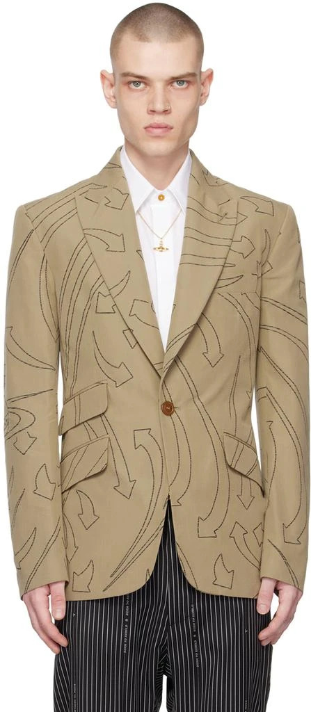 商品Vivienne Westwood|Tan Printed Blazer,价格¥2981,第1张图片