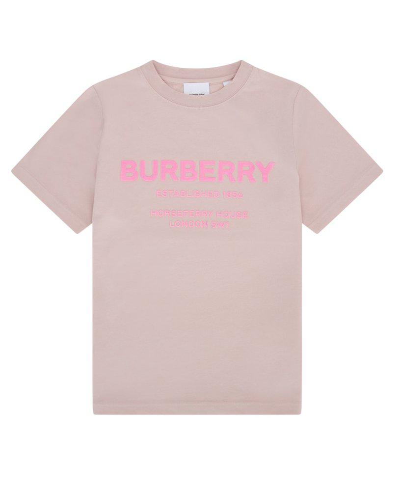 Burberry Kids Logo Printed Crewneck T-Shirt商品第1张图片规格展示