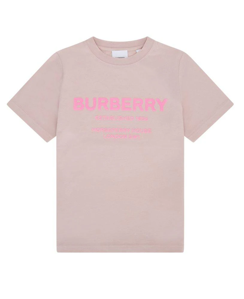 商品Burberry|Burberry Kids Logo Printed Crewneck T-Shirt,价格¥1262,第1张图片