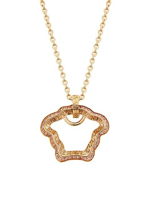 商品Versace|Medusa Curve Goldtone & Crystal Pendant Necklace,价格¥1142,第1张图片