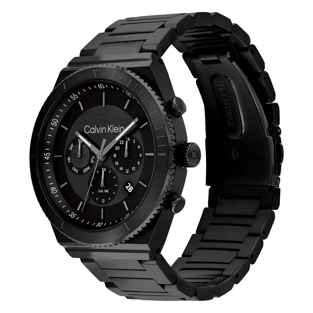 商品Calvin Klein|Men's Black-Tone Stainless Steel Bracelet Watch 44.5mm,价格¥1733,第2张图片详细描述