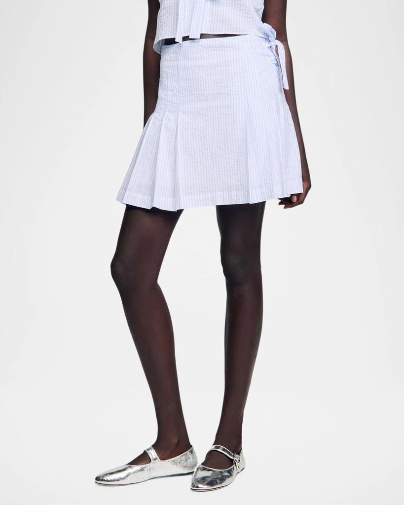 商品Sandro|Noora Striped Seersucker Mini Skirt,价格¥2140,第4张图片详细描述