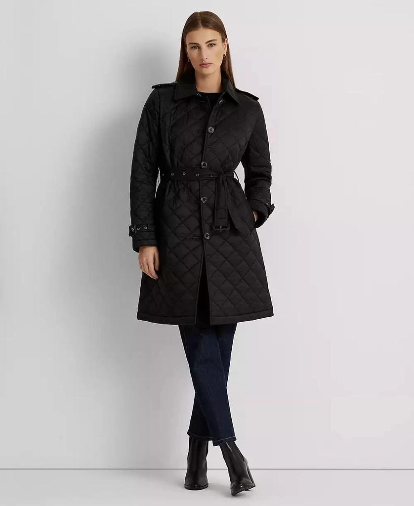 商品Ralph Lauren|Women's Belted Velboa-Lined Quilted Trench Coat,价格¥860,第1张图片