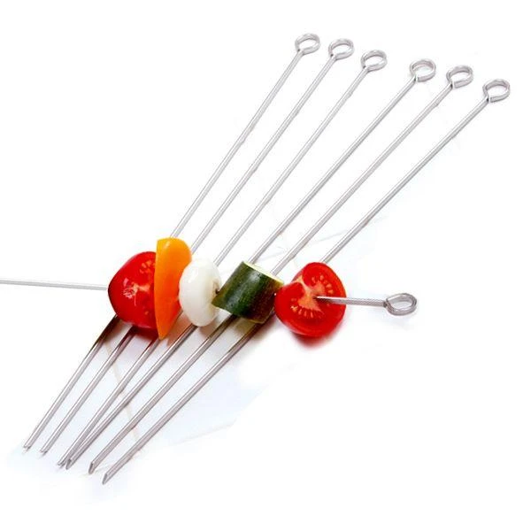 商品Norpro|Stainless Steel 14-Inch Barbeque Skewers, Set of 6,价格¥95,第1张图片